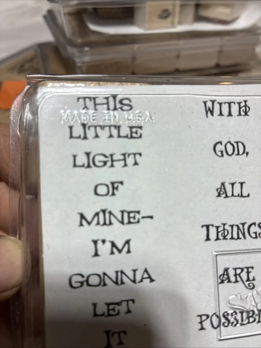 New Factory Sealed “ Stampin’ Up! Little Inspiration Religious Wood Stamp Set- 4